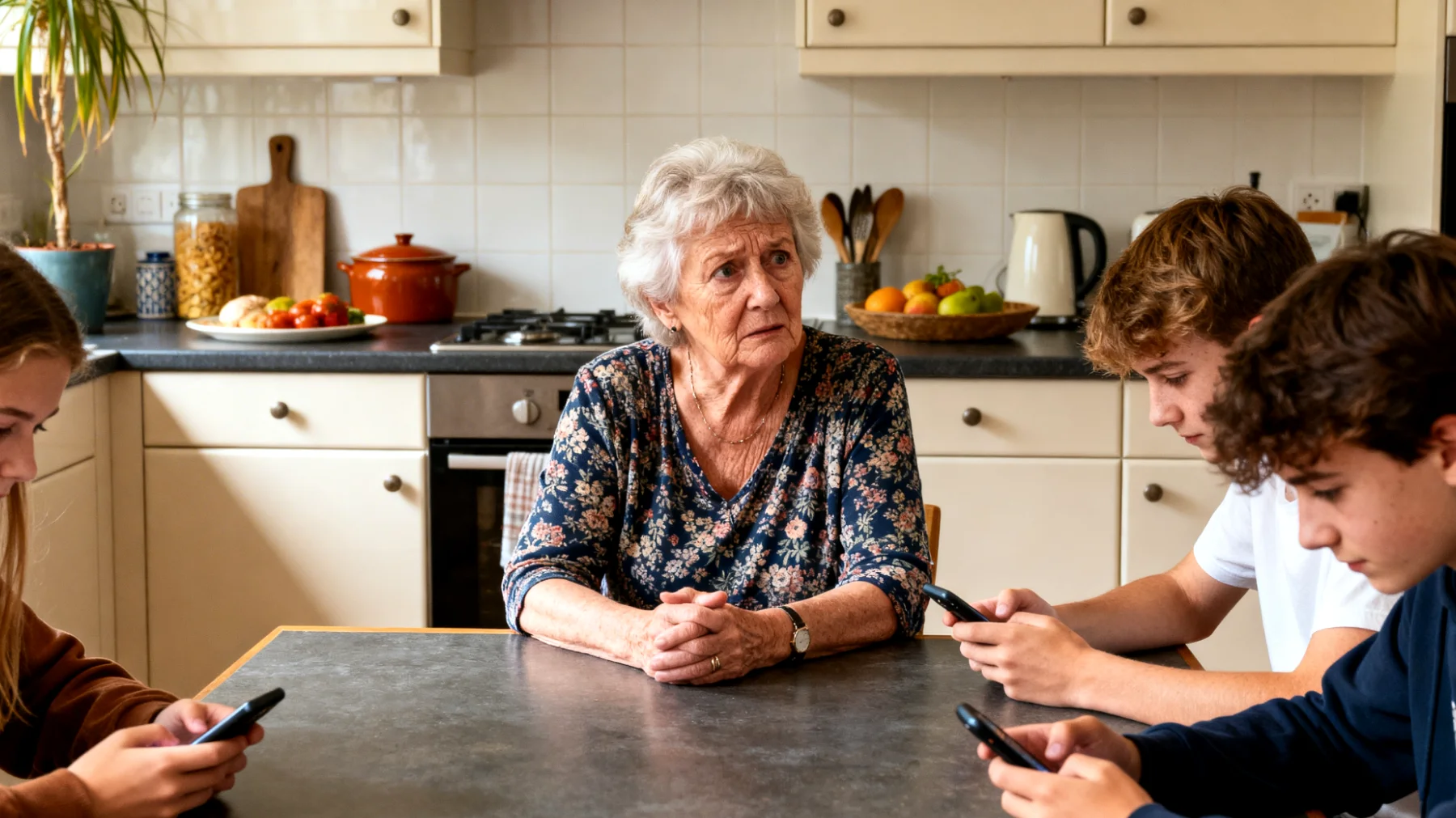 Moeizame communicatie tussen oma en jongvolwassen kleinkinderen"