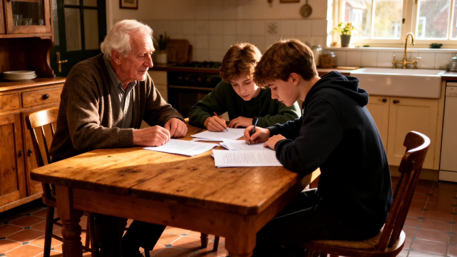 Opa worstelt met hoe hij zijn adolescente kleinkinderen kan motiveren en ondersteunen bij studieproblemen, zonder de rol van de ouders over te nemen of te bemoeizuchtig over te komen"